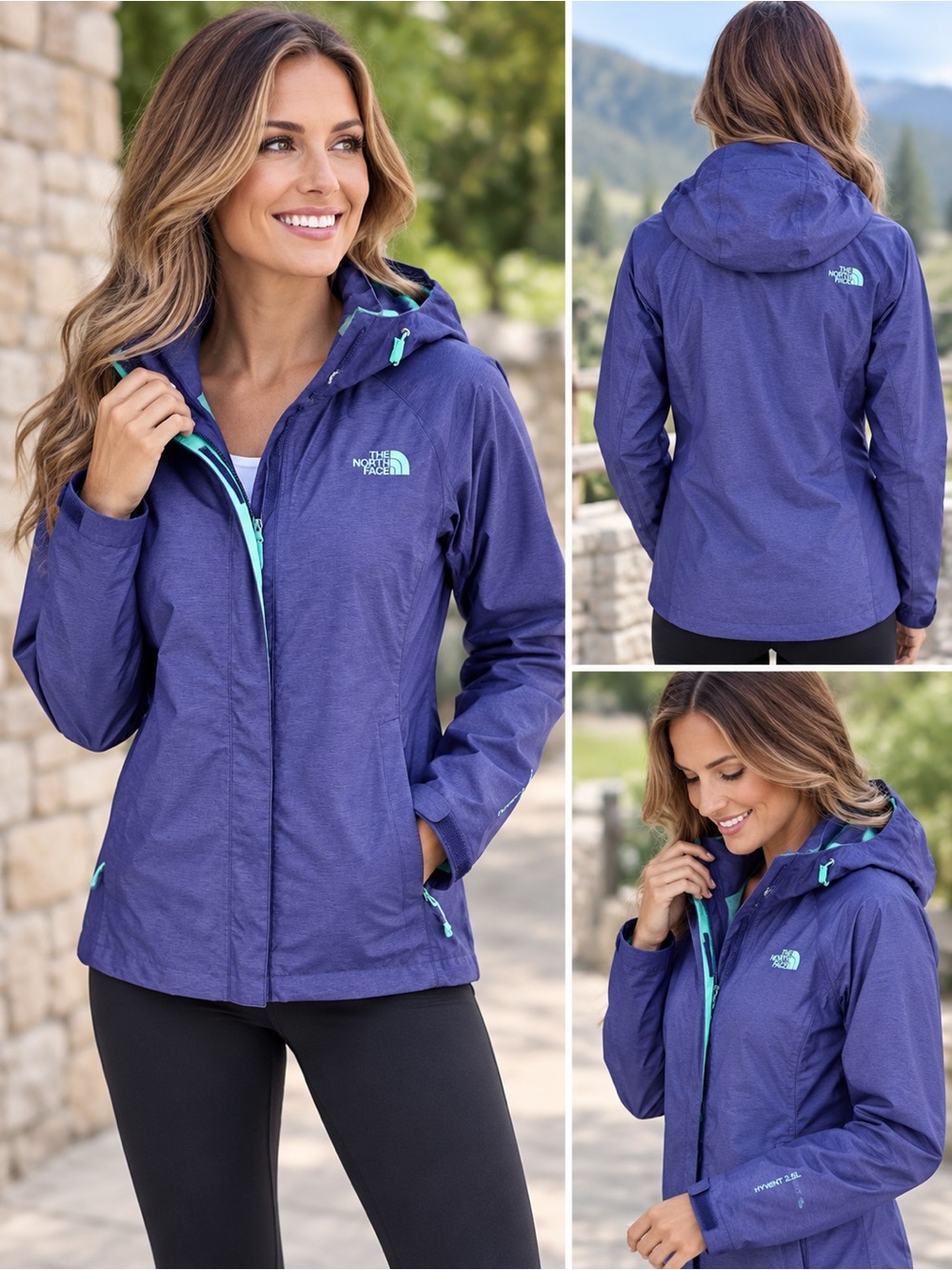 The North Face HyVent 2.5L Sz S Purple Waterproof Hooded Rain Jacket Women's NWT